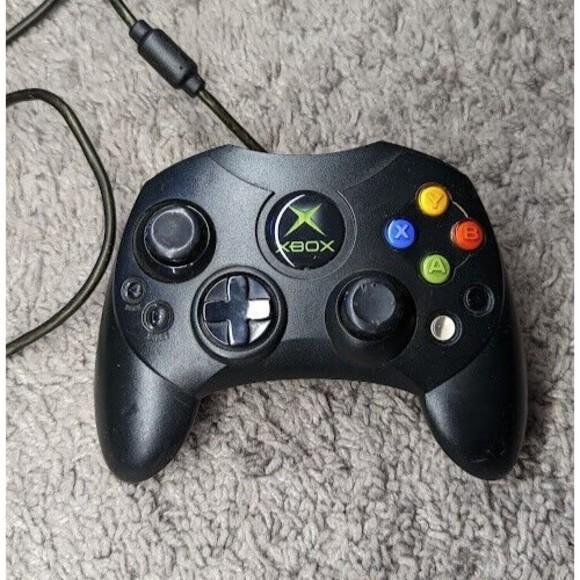 Original Xbox S-Type OEM Black Wired Controller w/breakaway Cable UNTESTED - Picture 2 of 4